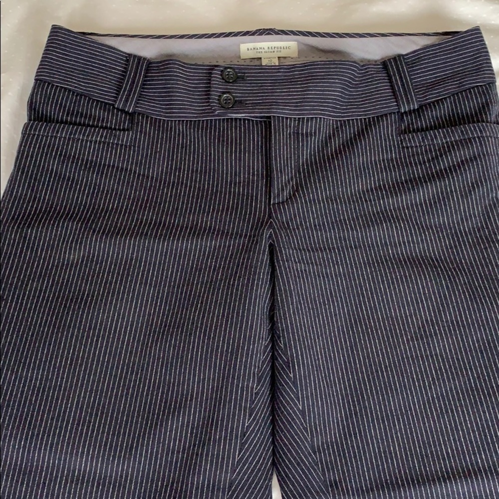 Professional pinstripe office ankle pants